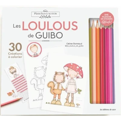 Afbeelding van COLORIAGE LES LOULOUS DE GUIBO (COFFRET + 8 CRAYONS 10 CAR