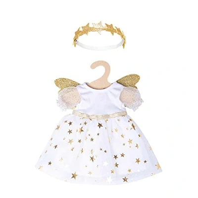 Afbeelding van Heless Babypoppenkleding Engelenjurk 35 45 Cm Wit/goud 2 delig