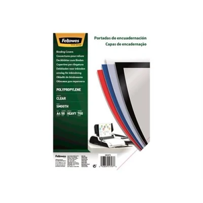 Image de Fellowes Polypropylène (PP) lisse A4 (210 x 297 mm) 700 micron clair 50 unités couverture à reliure