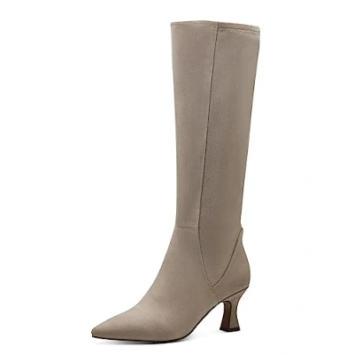 Afbeelding van Marco Tozzi Laarzen, Dames, Maat: 38, Taupe Textiel