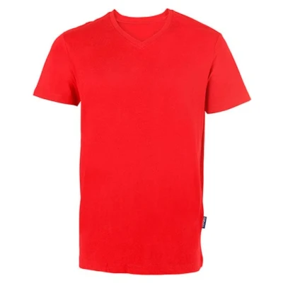 Afbeelding van Herenshirt &#039;Luxury V Neck Tee&#039; met korte mouwen Red S
