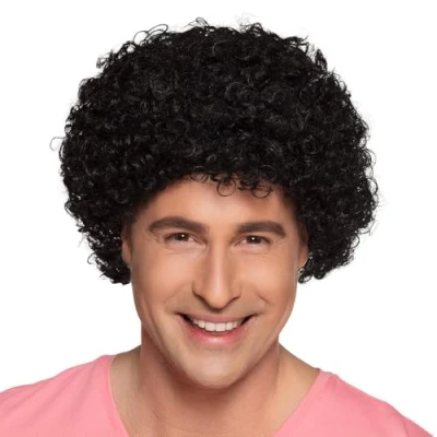 Afbeelding van Boland Pruik Curly Zwart Krullen Kort Unisex