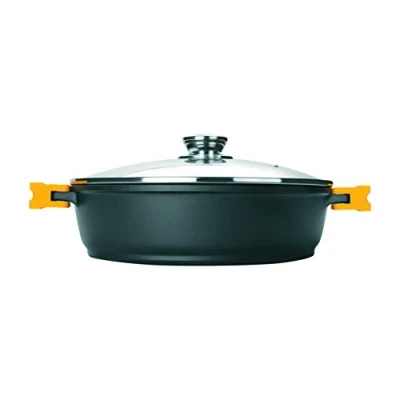 Afbeelding van Ibili Evolution 461032 Kookpan met deksel, gietijzer, 32 cm, zwart