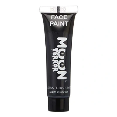 Afbeelding van Moon Terror Halloween gezichtskleur voor gezicht en lichaam 12 ml Maak tekeningen van gezichtsschilderen. Midnight Black
