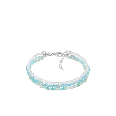 Afbeelding van Elli Edelstein Perlen Reihig Armband, Dames, Maat: 16, Hellblau