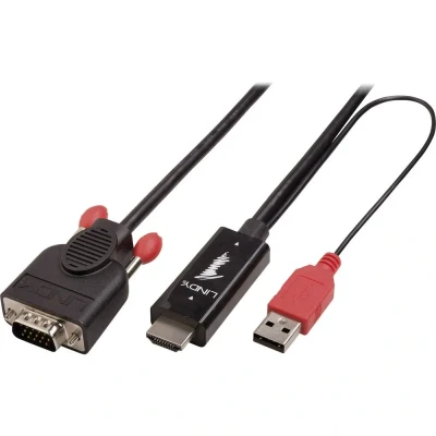 Afbeelding van LINDY 41457 HDMI kabel / VGA Adapterkabel A stekker, stekker 15 polig 3.00 m Zwart