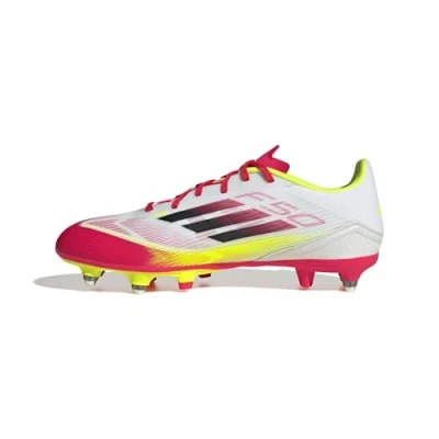 Image de adidas Mixte F50 LEAGUE Football boots Soft Ground, Cloud White/Core Black/Solar Yellow, 40 EU