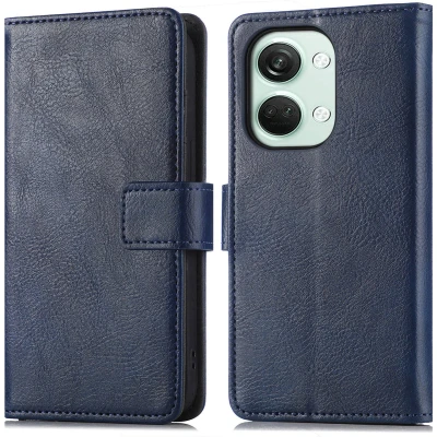 Afbeelding van iMoshion Hoesje Geschikt voor OnePlus Nord 3 Met Pasjeshouder Luxe Bookcase Donkerblauw