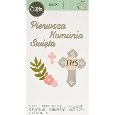 Afbeelding van Sizzix 662621 Thinlit De set 10PK Eerste Communie (Engels: First Holy Commu, metaal, meerkleurig, 26 x 13 0,2 cm