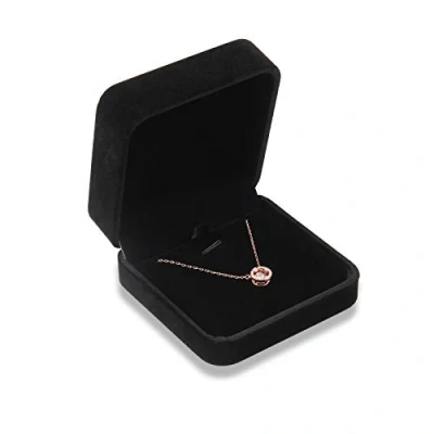 Afbeelding van Bujingyun Sieradendoosje van fluweel voor halskettingen, hangers, armbanden, geschenkdoos (kleur zwart)