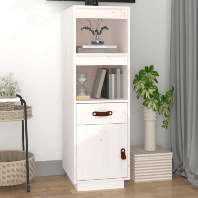 Afbeelding van Hoge kast 34x40x108,5 cm massief grenenhout wit