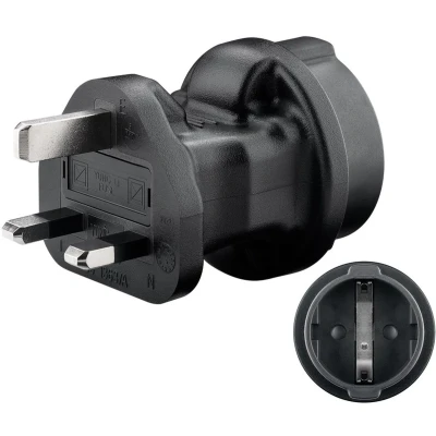 Afbeelding van Netadapter aardingscontactdoos (type F, CEE 7/3)&gt; UK 3 polige stekker G, BS 1363)