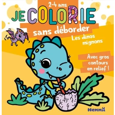 Image de Je colorie sans déborder (2 4 ans) Les dinos mignons T67 Avec gros contours en relief !