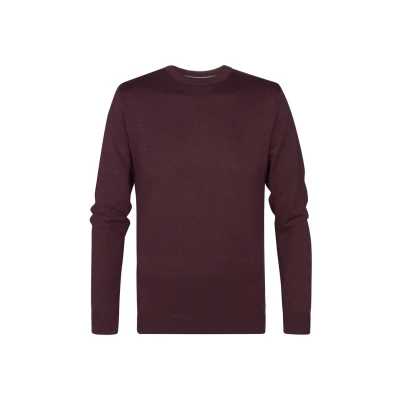 Afbeelding van Petrol Industries Heren Fijngebreide Trui Regular Fit Ronde Hals Truien Pullover Rood Maat S