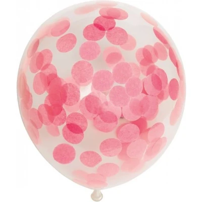 Afbeelding van Confetti ballonnen licht roze 30cm 6 stuks