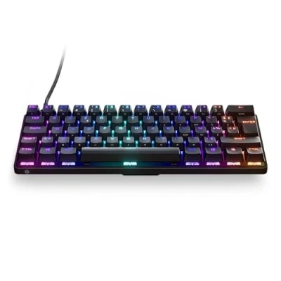 Afbeelding van SteelSeries Apex 9 Mini mechanisch gamingtoetsenbord optische schakelaars 2 punts bediening compact formaat Esports 60% afneembare Nordic lay out (QWERTY)