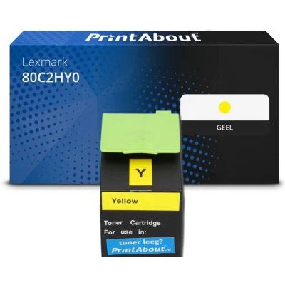 Afbeelding van Huismerk Lexmark 80C2HY0 (802HY) Toner Geel Hoge capaciteit