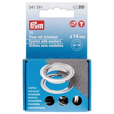 Afbeelding van Prym ringen met schijven 14mm, 15stuks