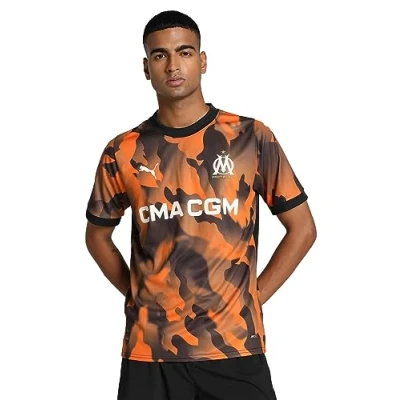 Afbeelding van Puma Olympique DE Marseille 3RD Replica Fanartikel, Heren, Maat: Medium, Black/flat dark gray/rickie orange