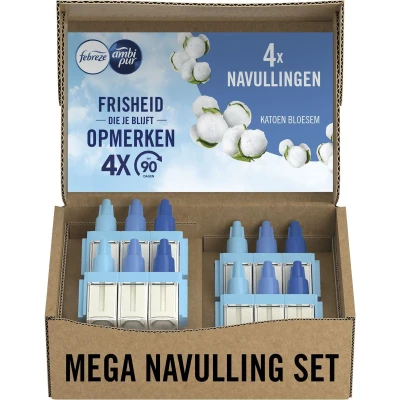 Afbeelding van Ambi Pur Elektrische Luchtverfrisser Navulling Katoen Bloesem 4 stuks