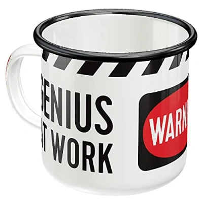 Afbeelding van Emaille Mok Genius At Work