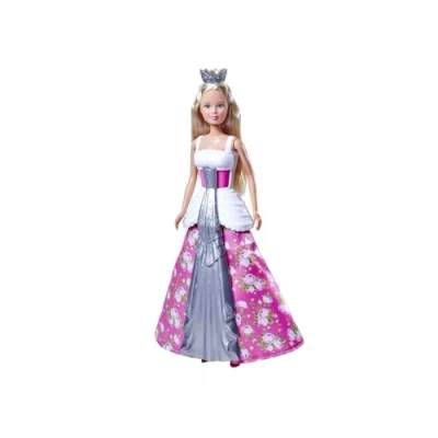 Image de Poupee mannequin Steffi dans une robe magique : en tournant sa couronne, la change de couleur ! Passant d&#039;&#039;une mariee a princesse.