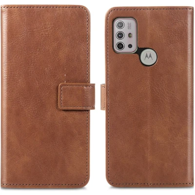 Afbeelding van iMoshion Hoesje Geschikt voor Motorola Moto G30 / G20 G10 Power Met Pasjeshouder Luxe Bookcase Bruin