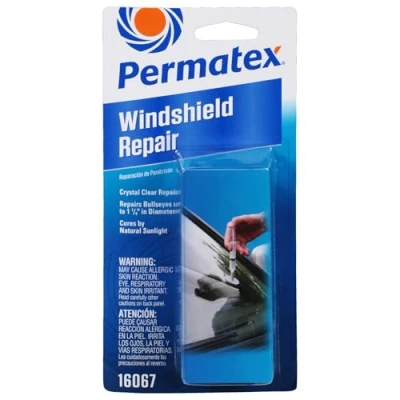 Afbeelding van Permatex Reparatieset voor de voorruit 09103, reparatie van professionele kwaliteit, geen mengen nodig, hars hardt uit in natuurlijk zonlicht, gemakkelijk te volgen instructies