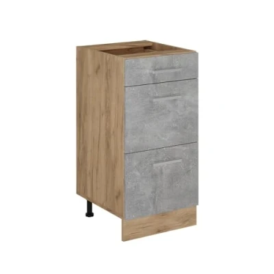 Afbeelding van Vicco Keukenonderkast R Line, Beton/Krachtige eik goud, 40 cm met laden, zonder werkblad