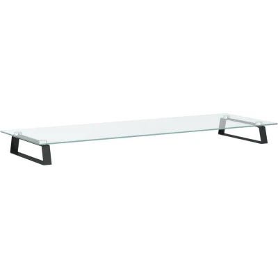 Afbeelding van vidaXL Monitorstandaard 100x35x8 cm gehard glas en metaal zwart