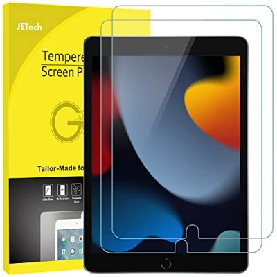 Afbeelding van JETech Displaybeschermfolie voor iPad 9/8/7 (10,2 inch, model 2021/2020/2019, 9e / 8e 7e generatie), beschermfolie van gehard glas, 2 stuks
