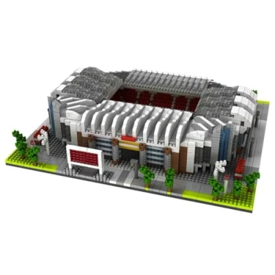 Afbeelding van Manchester United Old Trafford Stadion. Montage Met nanoblokken. meer dan 3800 onderdelen.