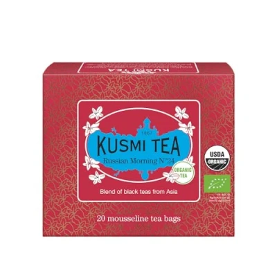 Afbeelding van Kusmi Tea Ochtendthee nr. 24 biologische zwarte thee theedoos met 20 mousseline zakjes