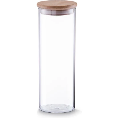 Afbeelding van Zeller Present Voorraadpot, Opbergblikken, Transparant, Beige