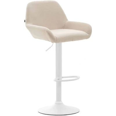Afbeelding van Barkruk Mysen Stof Wit Frame Crème