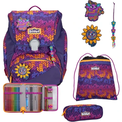 Afbeelding van Scout Schooltas Superflash Alpha Set 4 delig Fantasy Paars