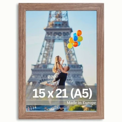 Afbeelding van VictoR Fotolijst klaver 15x21cm in bruin, moderne eenvoudige houten lijst