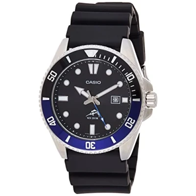 Afbeelding van Casio MDV106 1AV 200 M WR duikhorloge voor heren, zwart, Zwart/Blauw, Klassiek