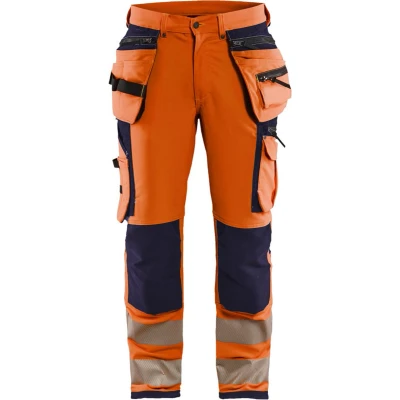 Afbeelding van Blaklader High Vis werkbroek met 4 weg stretch 1997 1642 Oranje/Marineblauw