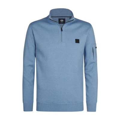 Afbeelding van Petrol Industries Heren Half Zip Trui Aspen Blauw Maat S