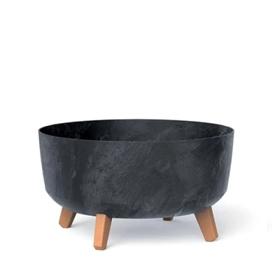 Afbeelding van DGRL400LE bloempot met poten 20,7 x Ø 38 cm in betonlook, Gracia, antraciet
