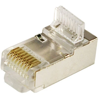 Afbeelding van LogiLink CAT 5e RJ45 connectoren, afgeschermd, set van 100 stuks MP0004 Stekker, recht Aantal polen: 8P8C Zilver stuk(s)
