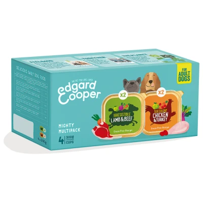 Afbeelding van Edgard&amp;Cooper Kuipjes Multipack Adult Chicken Lamb Hondenvoer Kip Lam 4x300 g