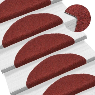 Afbeelding van Trapmatten zelfklevend 56x17x3 cm naaldvilt rood 15 st