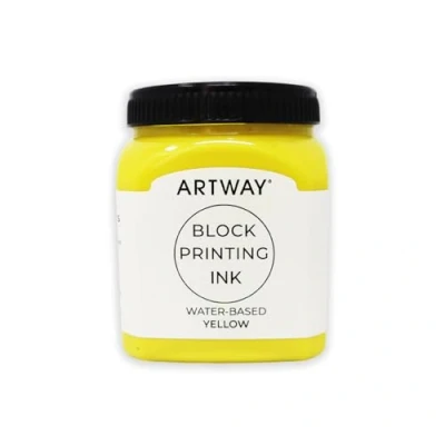 Afbeelding van Artway Hoogwaardige blokdrukinkt, 250 ml, geel, ideaal voor reliëf, blok en linodruk