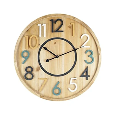 Afbeelding van Rebecca Mobili Houten wandklok, wandklokken, design, Mdf, rond, Home Decor Diameter 50 cm x D 4,5 Art. RE6592