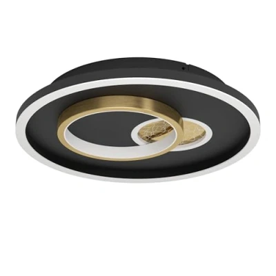 Afbeelding van EGLO Tiriolo Plafondlamp Wandlamp LED Ø 38 cm Zwart/Goud