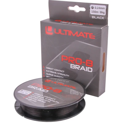 Afbeelding van Ultimate Pro 8 Braid 0.12mm 7kg 150m Black Gevlochten lijn