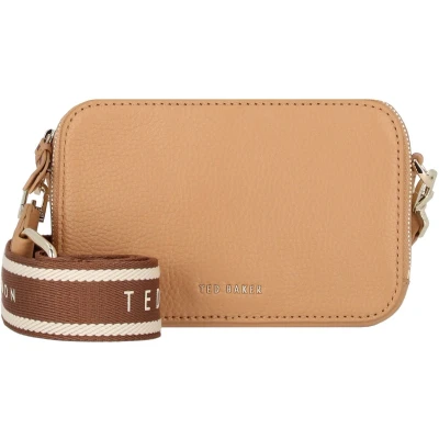 Afbeelding van Ted Baker Leren Schoudertas Stunna Mini Webbing Crossbody Bag Camel Lichtbruin