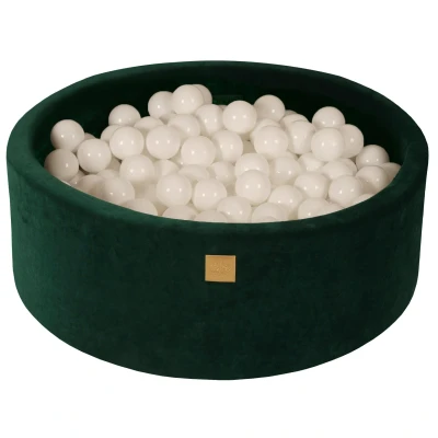 Afbeelding van Ballenbak velvet groen met 200 ballen; wit